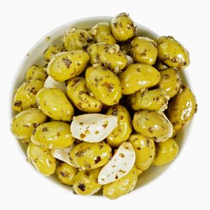 olives cassées AIL BASILIC - TERRIA - Grossiste alimentaire, Importateur, Fabricant d'olives, tapenade, fruits secs et épices