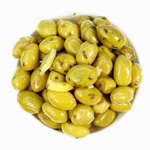 Olives vertes CITRON CIBOULETTE - TERRIA - Grossiste alimentaire, Importateur, Fabricant d'olives, tapenade, fruits secs et épices